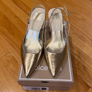 Dolce Vita Kim Metallic Gold Pointed Heels